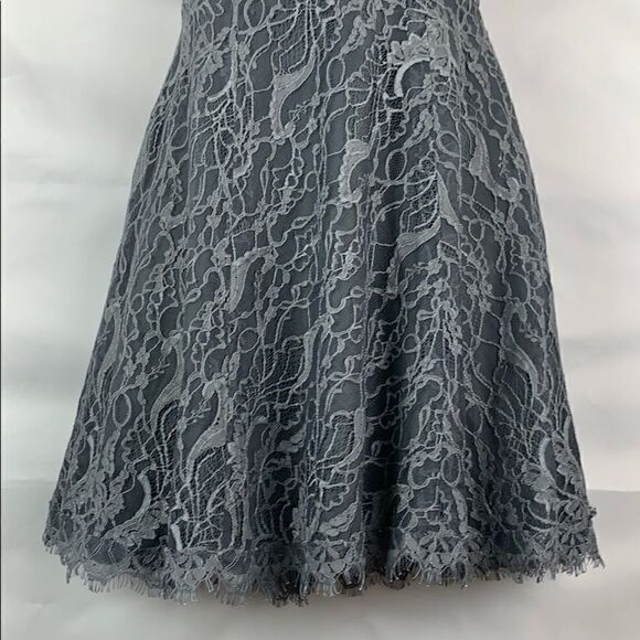 Jim Hjelm Occasions Grey lace fit and flare dress - Picture 3 of 8